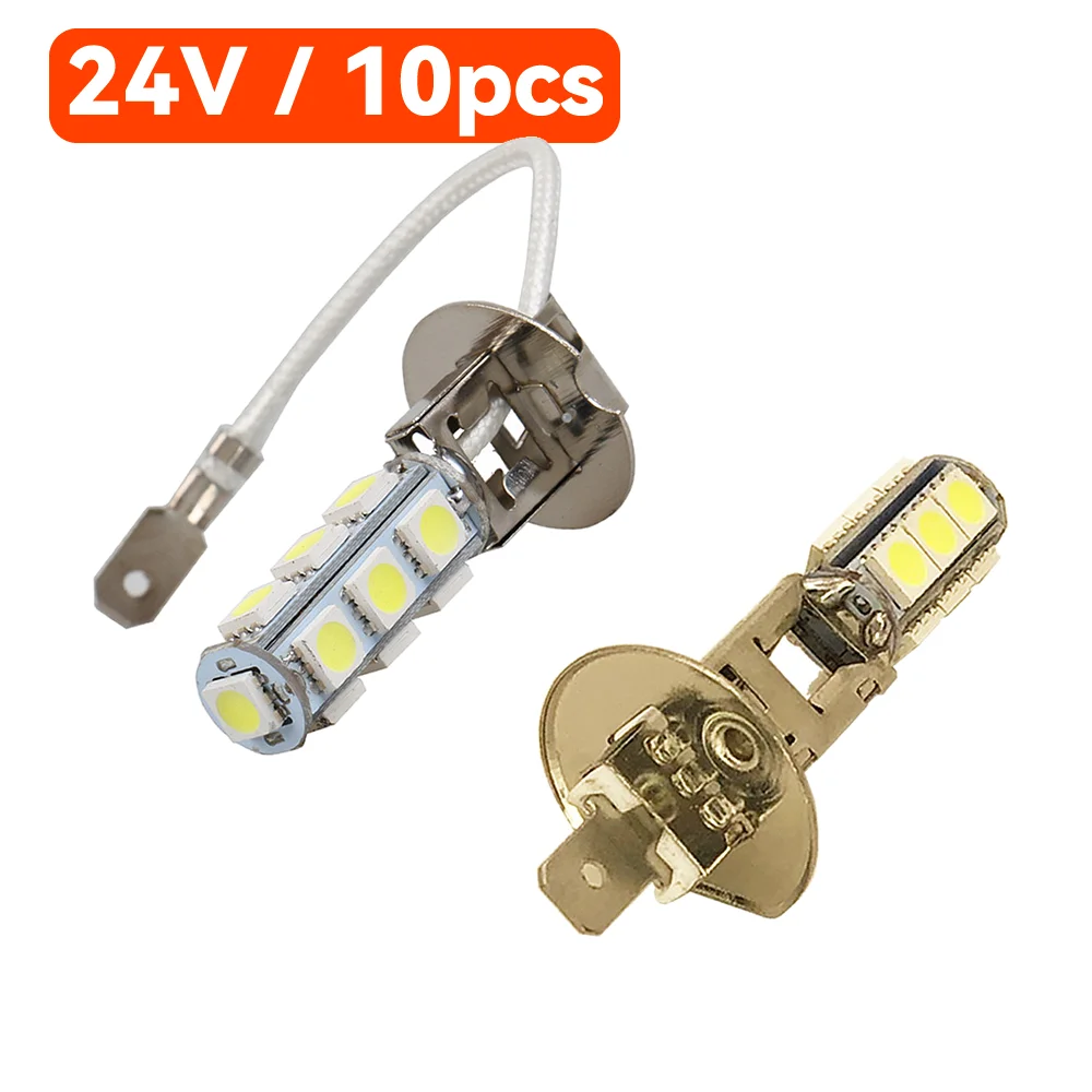10pcs DC 24V H1 H3 13 SMD 5050 LED Bulb White Truck Auto Headlight Fog Head Lights Lamp led light led bulb led fog light led headlight fog and headlight bulbs