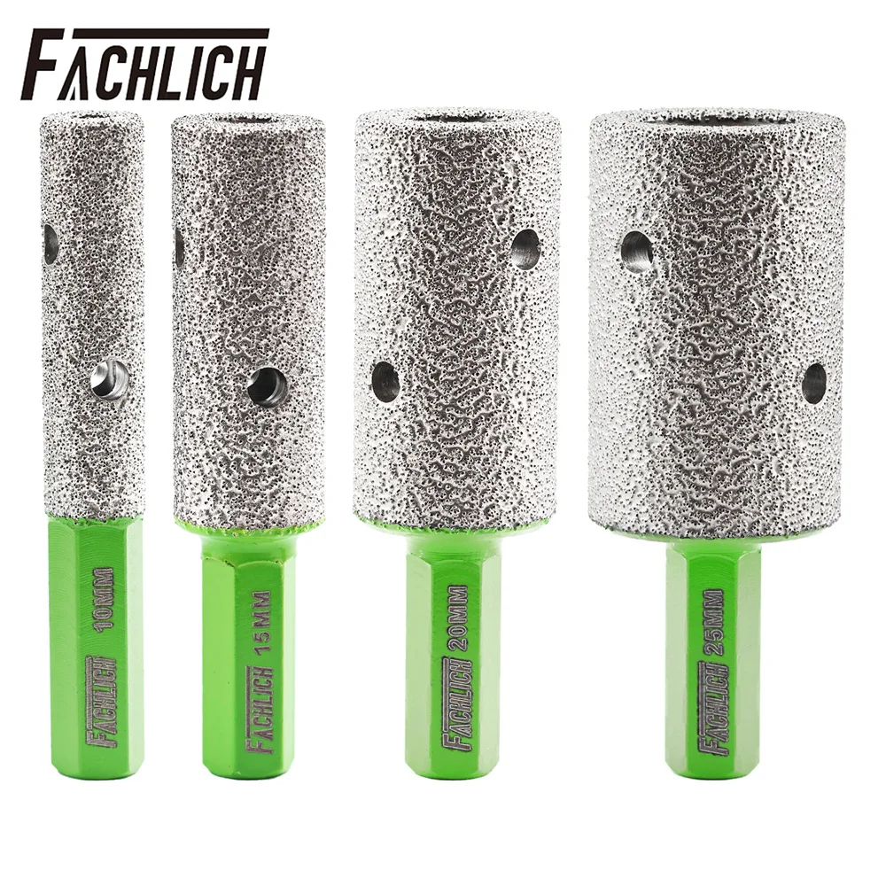 FACHLICH 1pc Diamond Milling Bits 10/15/20/25mm Hex Shank Polishing Grinding Crown Hand Drill Ceramic Porcelain Marble Tile