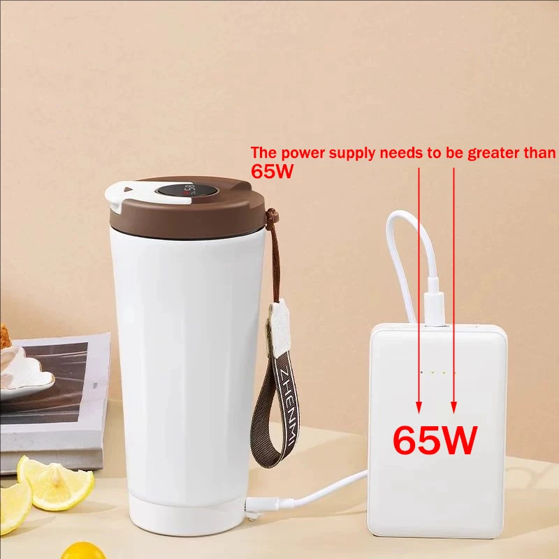 USB Boiling Water Display Electric Heating Cup Mini Kettle 350ML Outdoor Travel Hot Water Coffee Smart Heating Bottle 65W Type C thermal mug thermal water bottle