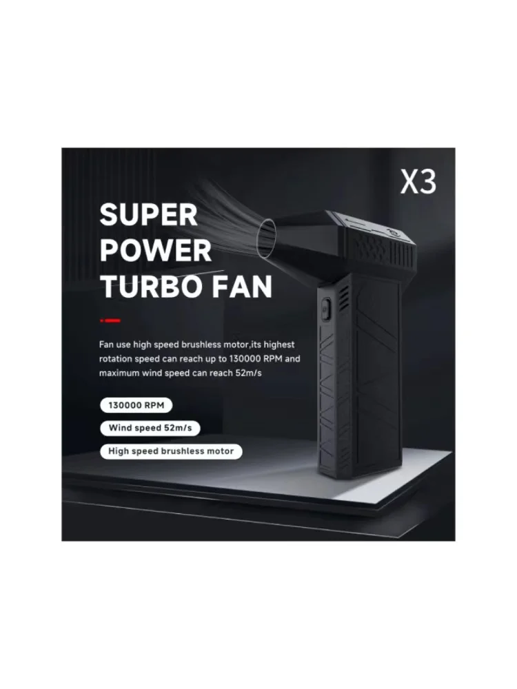 3 세대 X3 강력한 송풍기 미니 터보 제트 선풍기, 휴대용 브러시리스 모터, 산업용 덕트 선풍기, 130,000 RPM 풍속 52 m/s