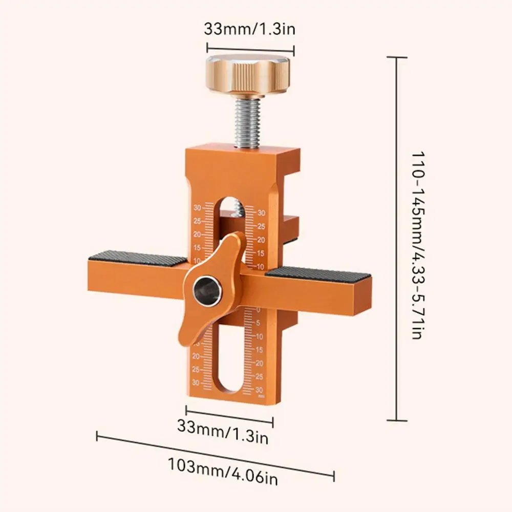 Cabinet Door Mounting Jig With Support Arm&Clamp Aluminum Alloy Tool For Installing Cabinets Adjustable Clamping Range 7-40mm