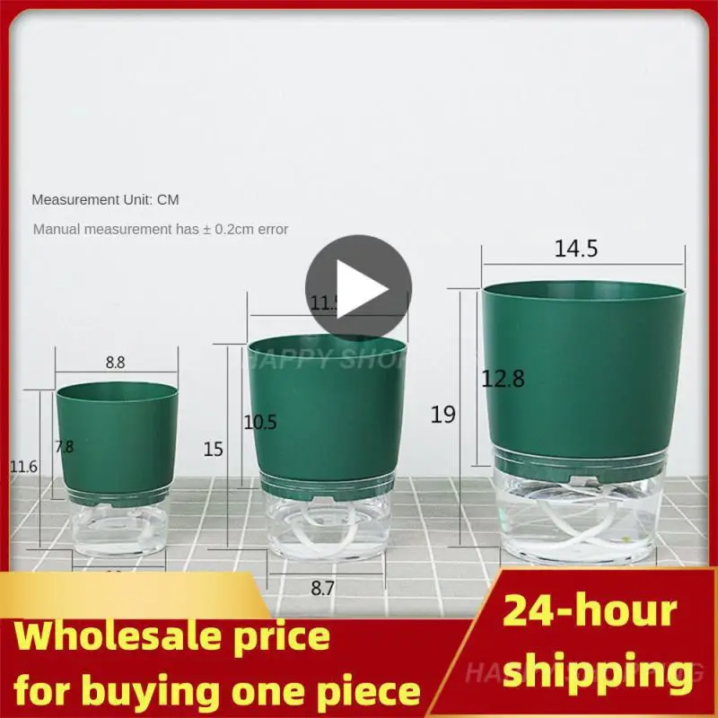 

Прозрачный пластиковый цветочный горшок, автоматический поглощающий водный цветочный горшок круглой формы, двухслойный водный горшок для хранения, ленивый горшок