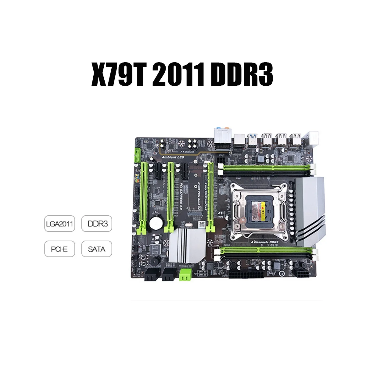 

X79T LGA 2011 CPU Mainboard USB3.0 4 DDR3 Motherboard Desktop PC Computer Motherboard