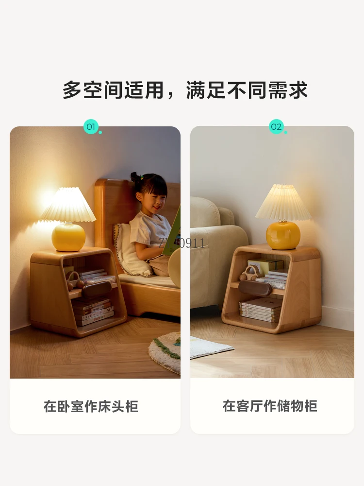 Children's bedside table Simple modern beech solid wood storage cabinet new bookcase LH127X1