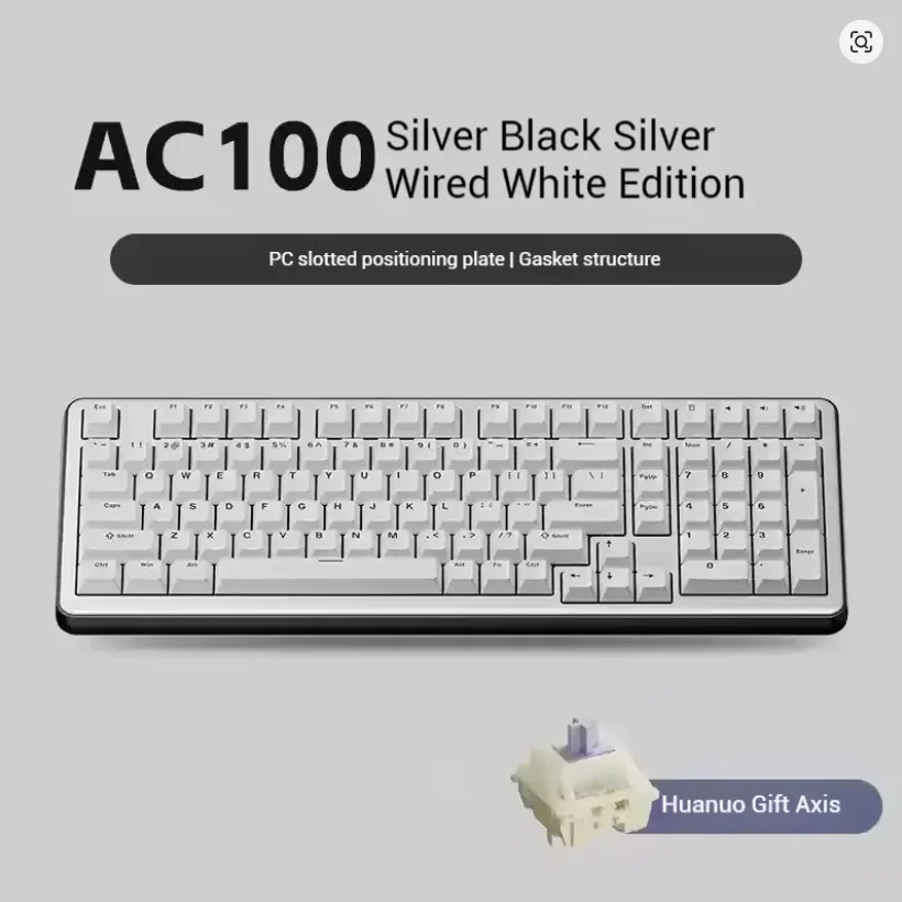 AJAZZ AC100 Mechanische Tastatur, Geschenkschalter, 98 Tasten-Layout, Hot-Swap-fähige, kabelgebundene Version mit voller Taste – Detail 8