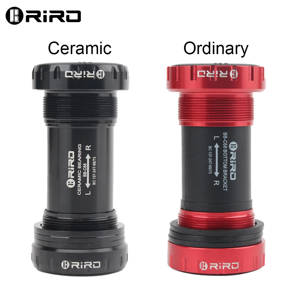 Bicycle Bottom Bracket RIRO Ceramic BB68/BB92 68/73MM Threaded MTB Road 1.37/24mm Shaft
