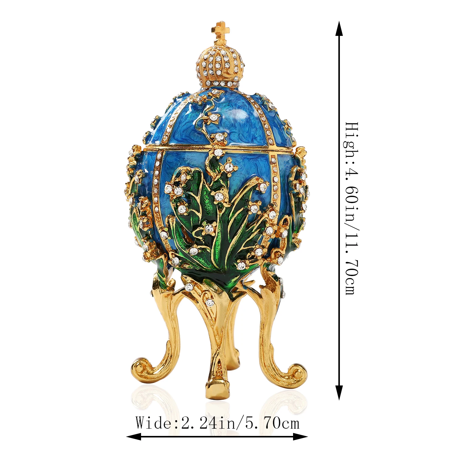 QIFU Beautiful and Exquisite Faberge Egg with Rhnestones Vintage Style Home Decor