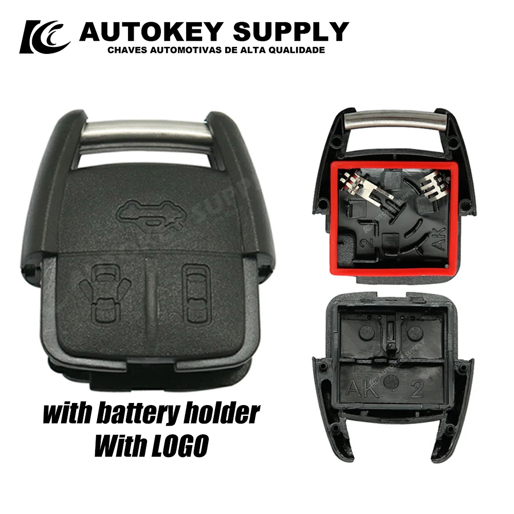 For Chevrolet Replacement Shell Double 2 Button Remote Controle With Battery Holder AutokeySupply AKGMS233 car remote key car key