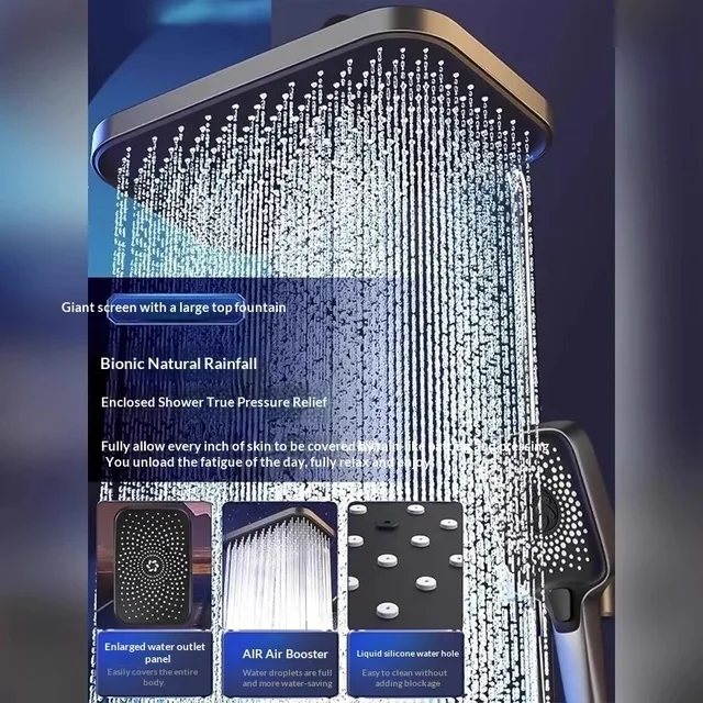 อุปกรณ์ห้องน้ำอัจฉริยะ ห้องอาบน้ำฝักบัว เก้าอี้อาบน้ำแบบหมุนได้ หัวฝักบัวแบบติดตั้งภายใน ระบบฝักบัวอาบน้ำ อุปกรณ์ควบคุมอุณหภูมิอาบน้ำ 2