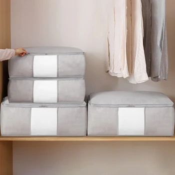 Borsa portaoggetti per vestiti trapuntati Organizzatore per vestiti Armadio in tessuto non tessuto Organizzatore per guardaroba Borsa portaoggetti per vestiti trapuntate Stoccaggio di grande capacità 1