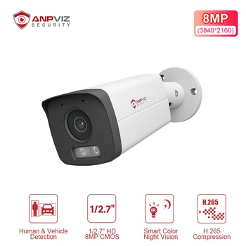 Anpviz 4K PoE IP Bullet Camera Smart Dual Light Color Night Vision Security Camera Outdoor Indoor MD2.0 Built in Mic Metal IP66 1
