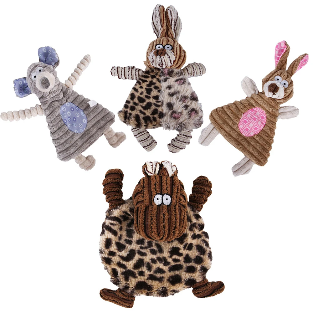 

Cute No Stuffing Rabbit Sheep Cow Plush Toy Dog Cleaning Teeth Molar Bite Sound Paper Toy Pet Puppy Interactive Chew Squeaky Toy