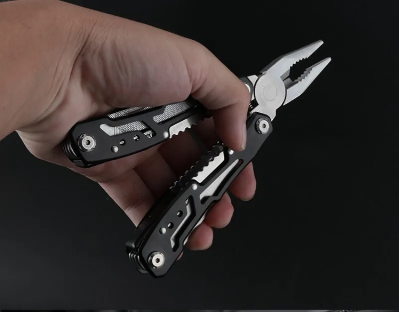 14-in-1 Multitool Klappzange Edelstahl Taschenmesser Camping Outdoor Survival Tools mit Nylontasche EDC Multi-Tool Kit – Detail 11