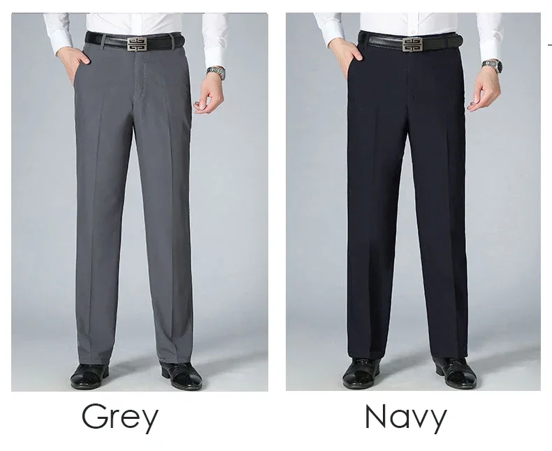 Description Picture 3 of itemNew Spring Autumn Men's Pants High Quality Solid Color Business Casual Long Male Suit Pants Straight Formal Man Trousers