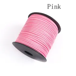 100 - Yard Suede Cord for DIY Crafts and Jewelry Making - 2.6mm Faux Leather Lace (Pink)
