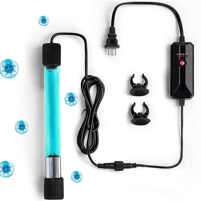 Lámpara De Limpieza UVC Para Acuario - Sumergible, Con Temporizador, Enchufe UE 220V, Elimina Microorganismos