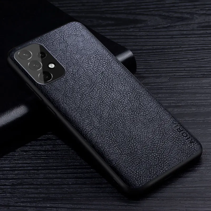 Leather Business Style Retro Litchi Pattern Phone Case