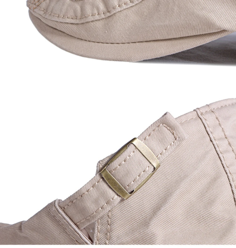 HT4651 Baskenmützen für Herren und Damen, Künstlermütze, Herren- und Damen-Baskenmütze, neue Frühlings- und Sommer-Flachmütze, 100 % Baumwolle, verstellbare Baskenmütze – Detail 13