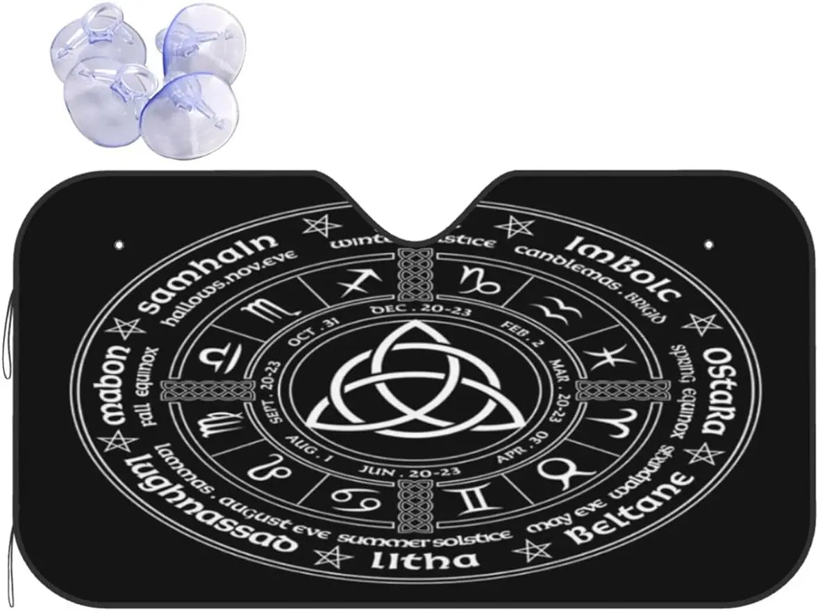 

Witch Calendar Tarot Divination Windshield Sunshade Car Front Sunshade Protector Fits Most Cars SUV Truck Vans Block Max Uv Rays