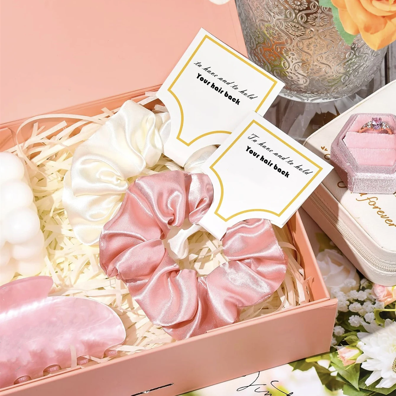 Mutation Haarbänder aus Seidensatin, Geschenke für Brautjungfern, Satin-Haargummis, Haargummis, Junggesellenabschied, Gastgeschenke für die Hochzeit – Detail 1