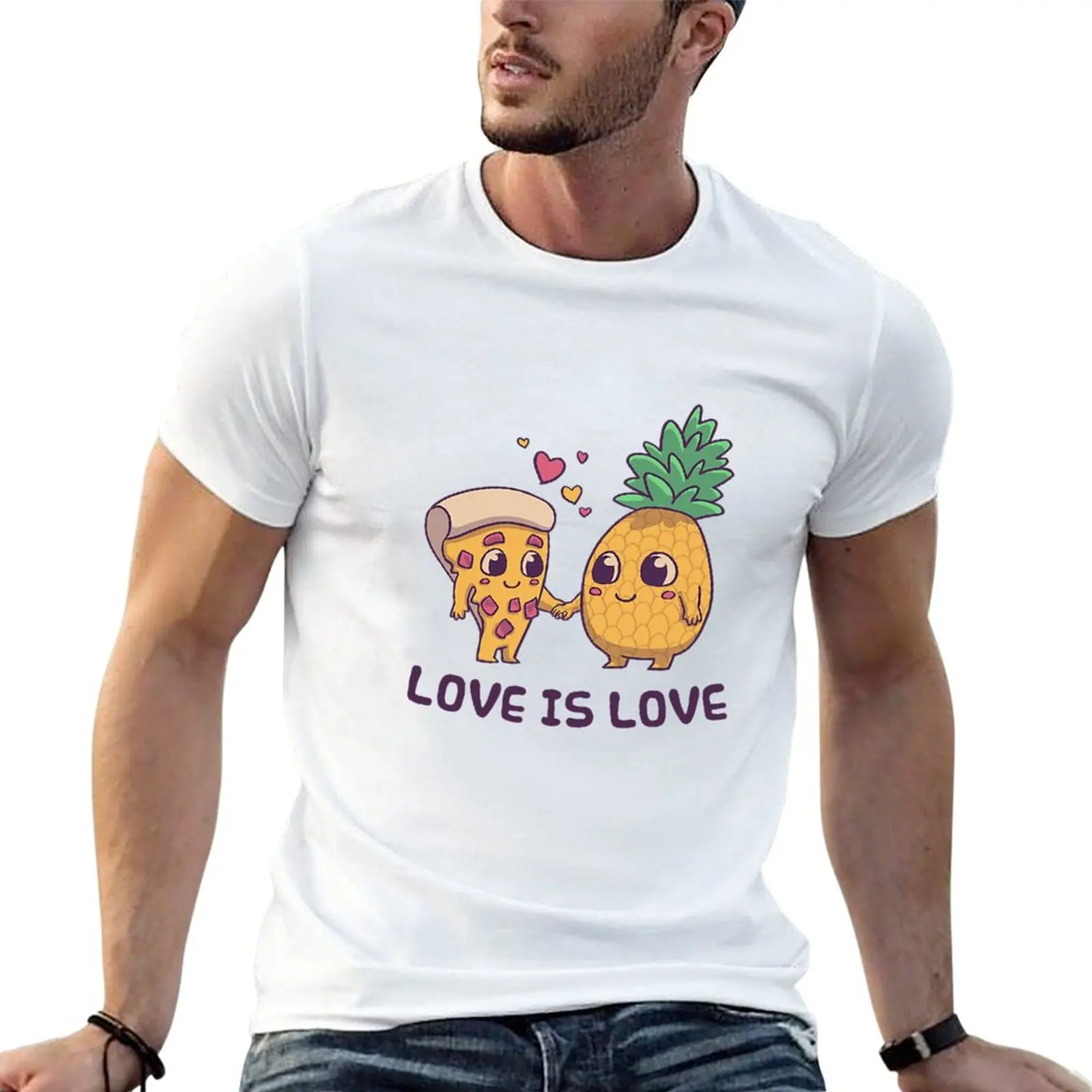 

Pineapple Pizza Love Cute Pride T-Shirt oversized oversizeds mens t shirts casual stylish