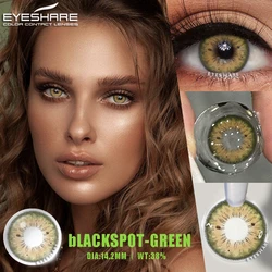 EYESHARE Fashion Blue Contact Lenses - Natural Color Enhancement, 2PCS Pack (Blackspot - GREEN)