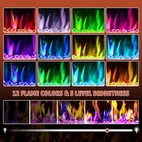 42" Electric Fireplaces with Mantel, Fireplace with Fireplace Insert, Remote Control, Fireplace with12 Colors Adjustable Flame 2