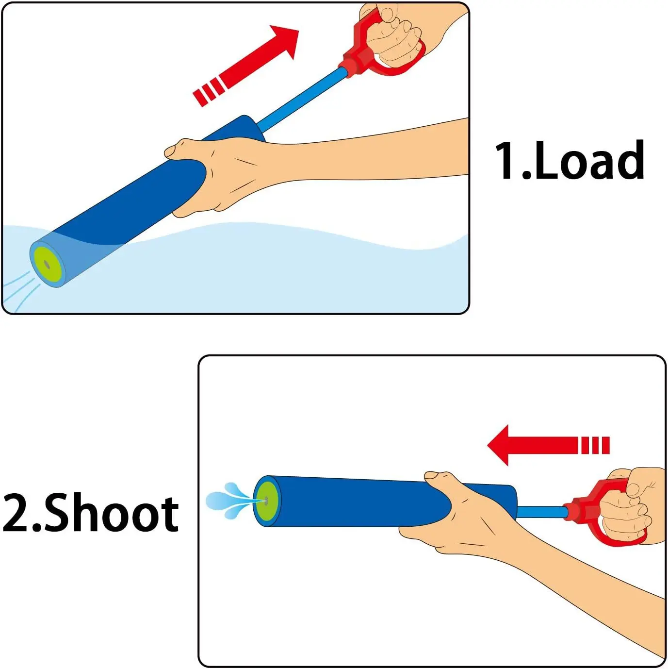 6 Pack Water Guns Shooter Super Foam Soakers Blaster Squirt Guns Pool Toy Plastic Handle Summer Swimming Beach Garden Outdoor