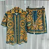 2024 Royal Luxury Men Shirt Sets Vintage Pattern 2 Piece Suit Shorts Oufits Summer Short Sleeve Printed Shirts Ropa De Hombres 1