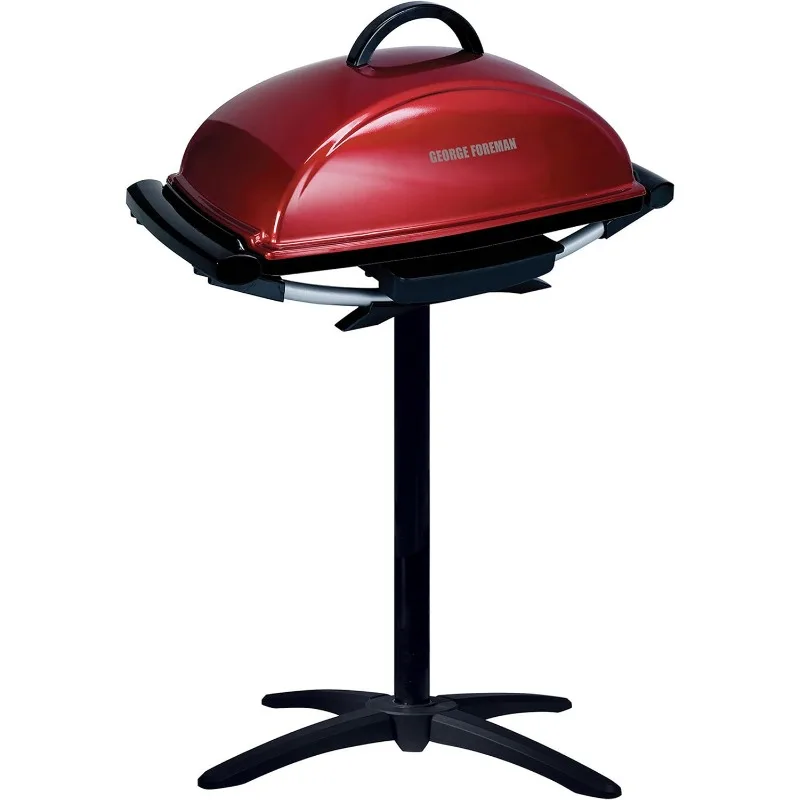 George Foreman 12-Serving Indoor/Outdoor Rectangular Electric Grill, Red, GFO201R