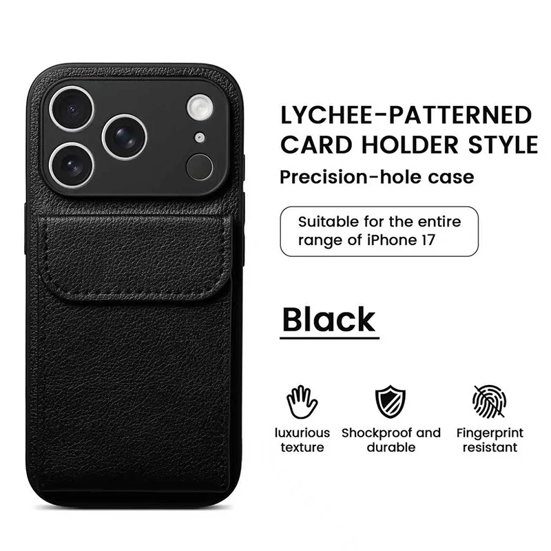 Sleek and Durable Synthetic Leather Clip-On Phone Case