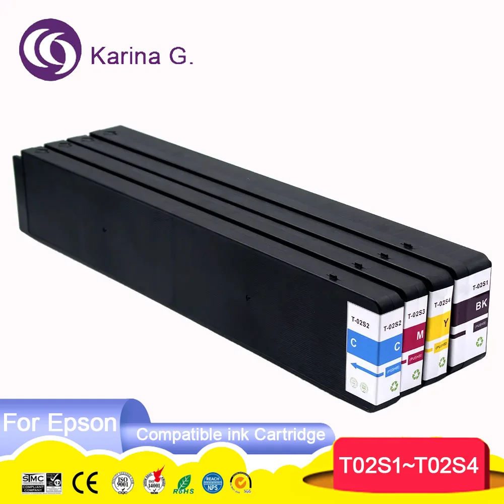 

T02S1 T02S2 T02S3 T02S4 Compatible Ink Cartridge For Epson WorkForce Enterprise WF-C20750 Printer Full With Pigment Ink