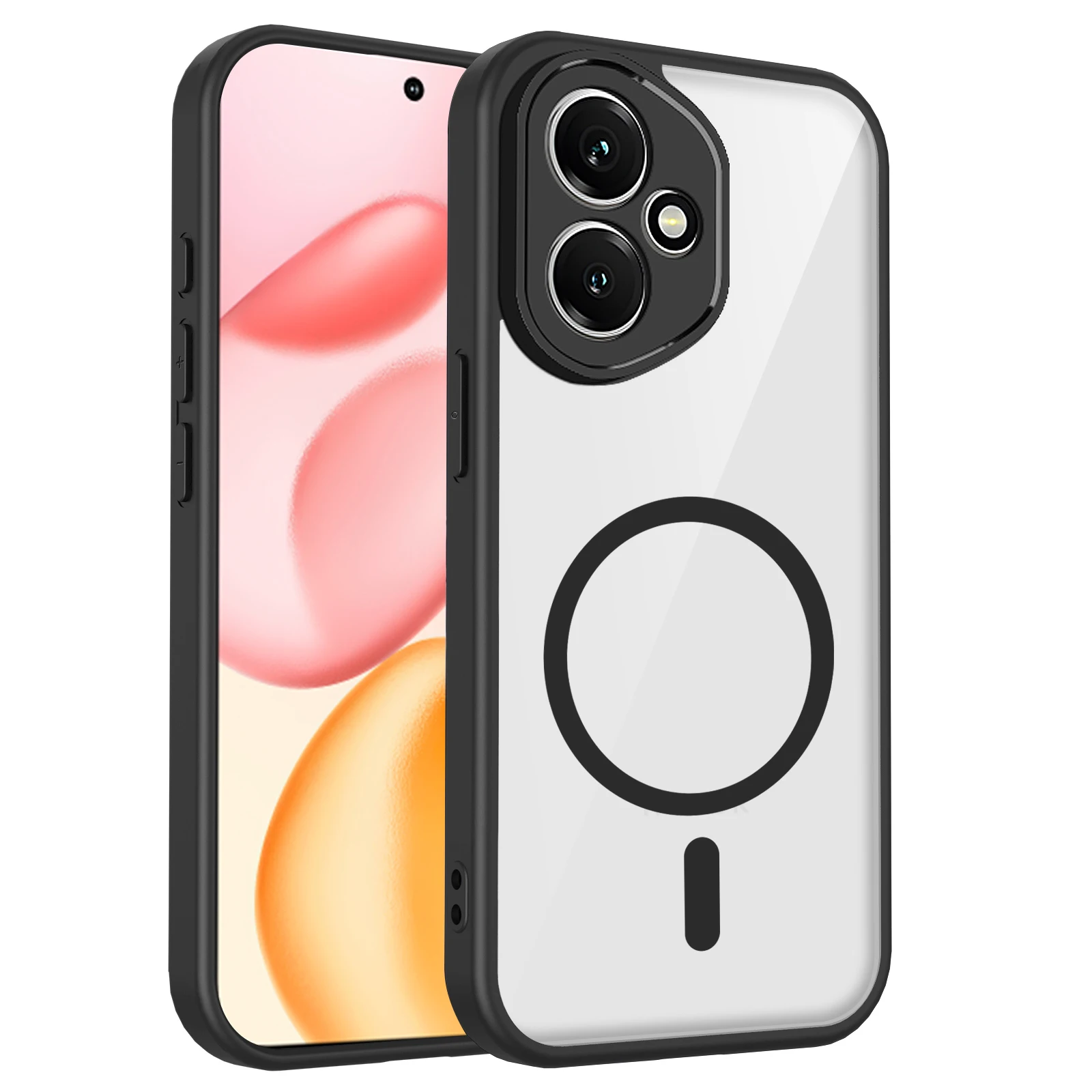 For Honor 400 Pro Magnetic Wireless Charging Protective Case - Anti-Fall Transparent Hard Shell