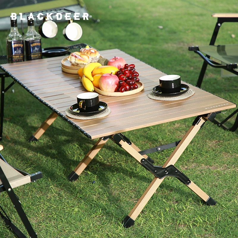BLACKDEER Imitation Wood Aluminum Table Folding Aluminum Alloy