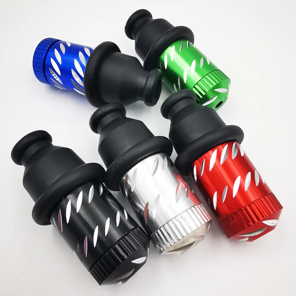 Tobacco Smoking Accessories 1/5Pcs/Lot Aluminum Alloy Nipple Smoking Pipe with Rubber Mouthpiece Mixed Color