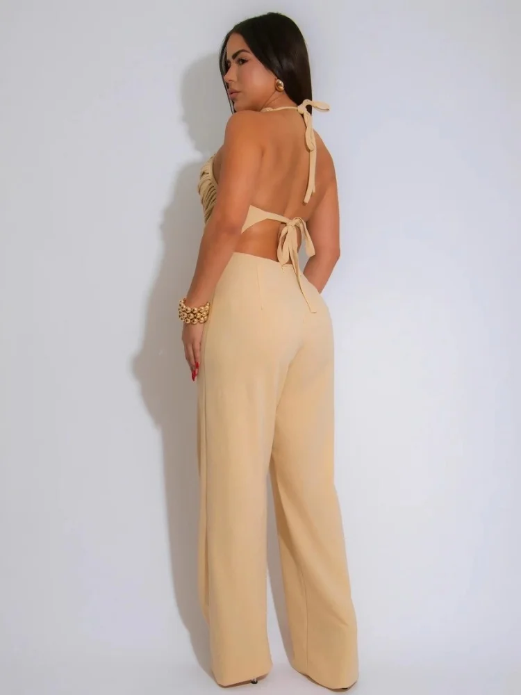 Wmstar Jumpsuits Wonmen Wholesale High Neck Sleeveless One Pieces Clothes for Woman Romper Designer Woman Clothing 2025 Fancy