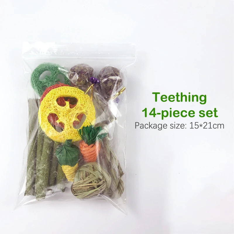 Rabbit Chewing Toys Molar Toys Natural Hay Sticks Hamster Teeth Training Kit Chinchilla Rat Gerbil Bunny Teeth Cleaning