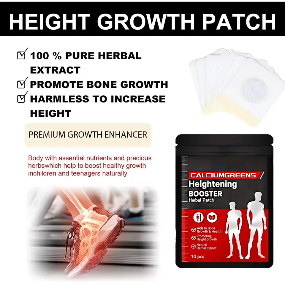 10-1 Bag Height Growth Patch Teen Plantar Acupoint Stimulation Sticker Promote Bone Strength Blood circulation Conditioning Body