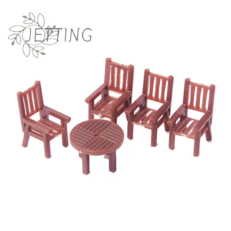 미니 시뮬레이션 테이블과 의자 모델 장면 장난감 가구 액세서리 1세트