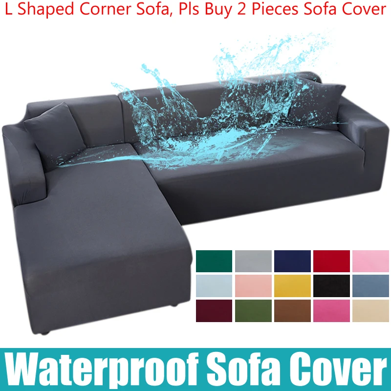 Waterproof Sofa Cover 1/2/3/4 Seater Sofa Cover for Living Room Elastic L Shaped Corner Sofa Cover Couch Cover for Sofa