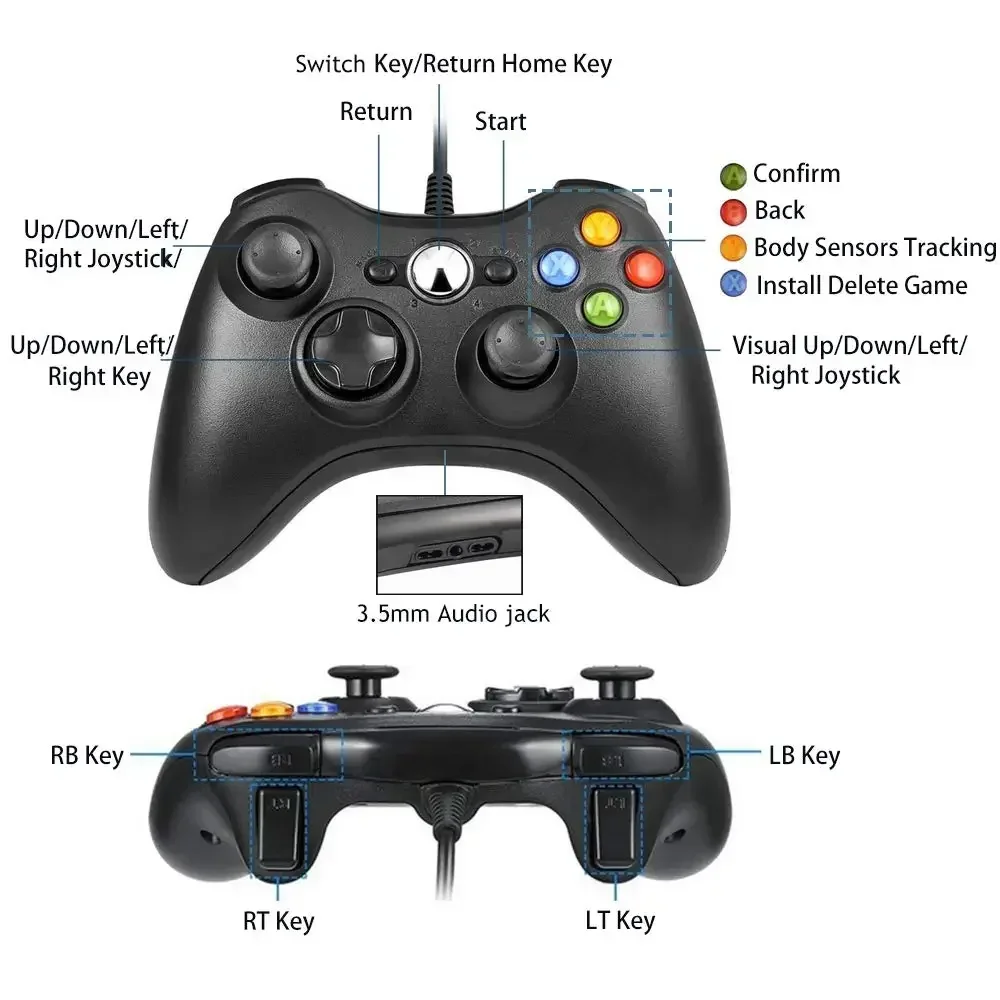 Wired USB Gamepad Joystick