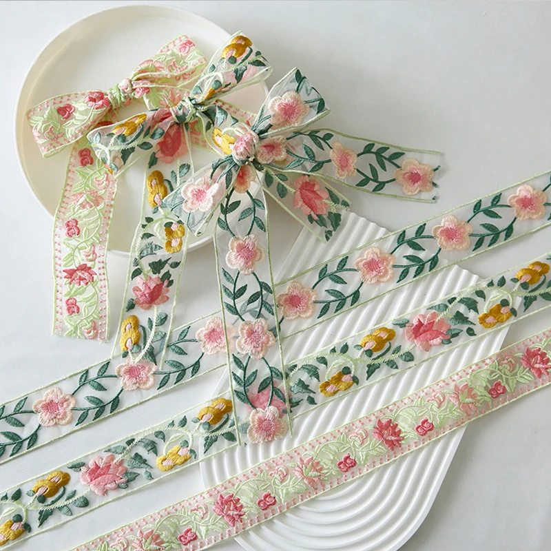 수제 한복 장 꽃 자수 레이스 리본, 바느질 원단 공예 용품, DIY 바느질 액..