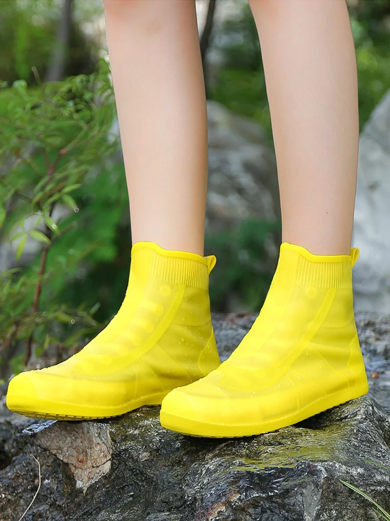 Waterproof Silicone Shoe Cover High Top Rain Boots Cover Non