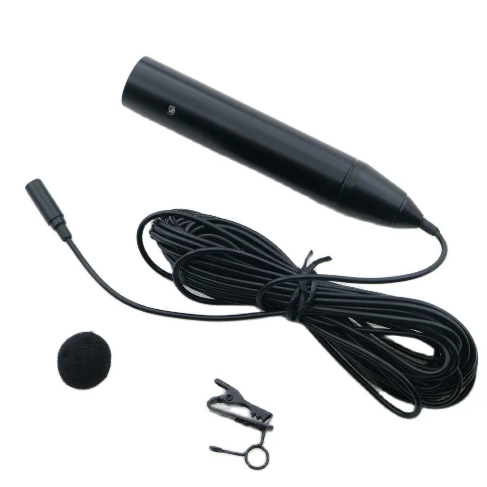 

Original Professional MiCWL XLR 3Pin Phantom Power Tie Clip Lapel Microphone 48V For Mixer Amplifer PreAMP 5m Cable