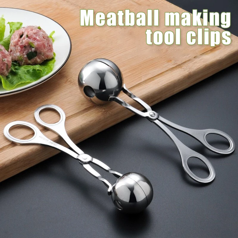Meatball Making Tool Clips Stainless Steel Cooking Utensils Non Stick Croquettes Scoop Barbecue Hot Pot Bean Curd Equipment meatball maker
