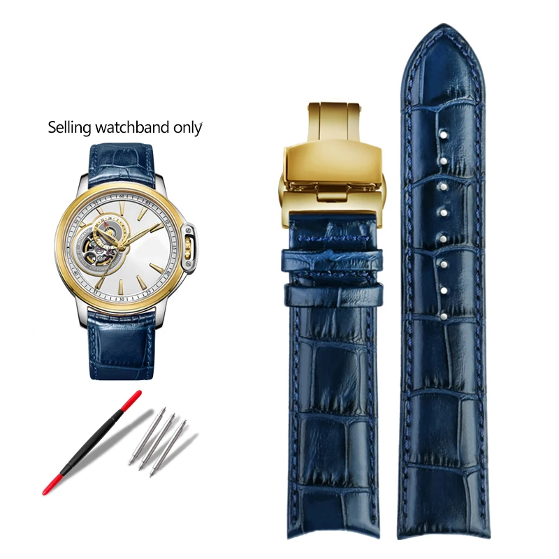 thumbnail image 1 of Correa de reloj de cuero genuino con extremo curvo de 20 mm y 21 mm para Tissot Seiko Rossini 5793B04B 9633B04B Pulsera con patrón de lagarto, 1 of 5