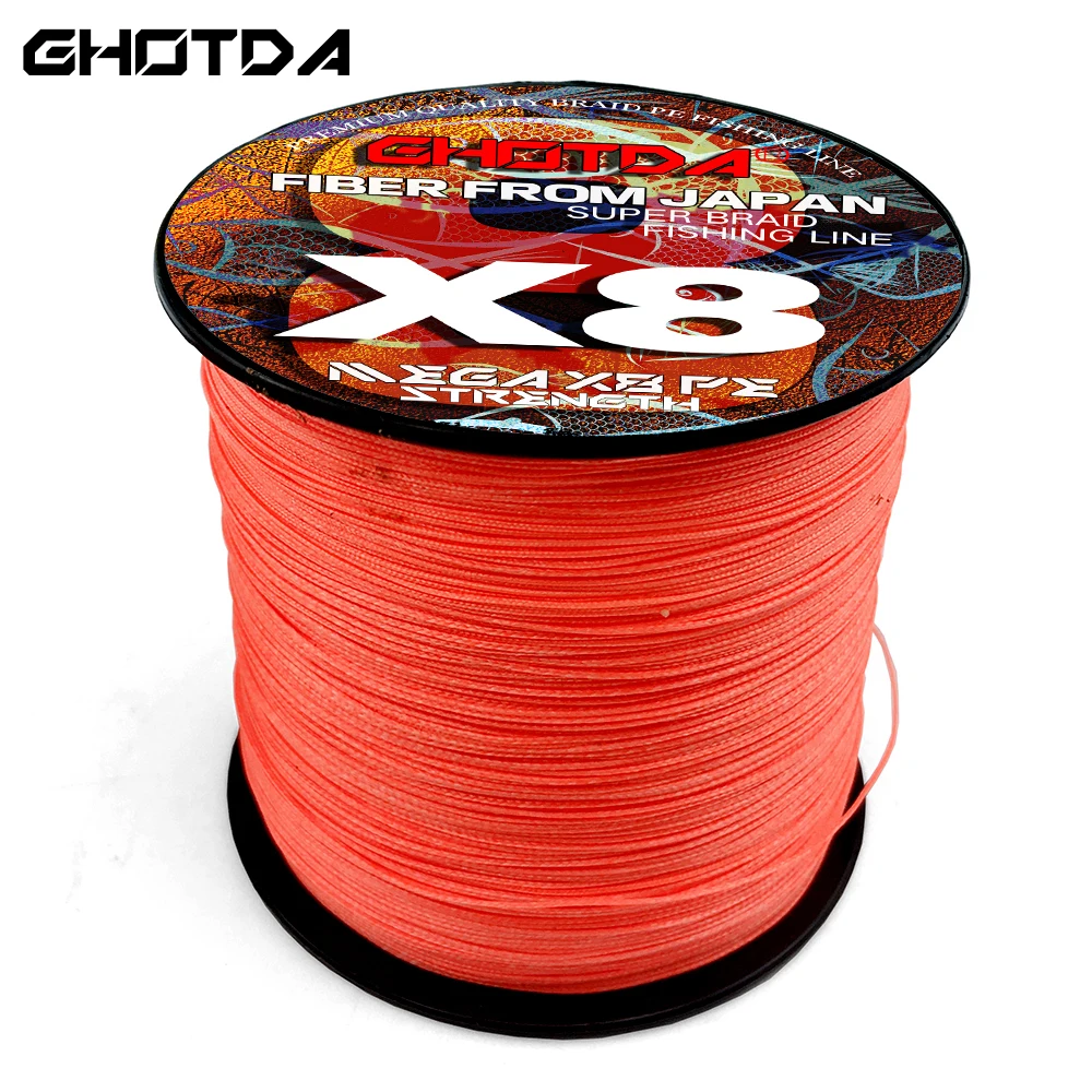 Fishing Line Ghotda Colorful Japanese Braided Fishing Line 0.14-0.5m Multifilament Carp Fishing Line 8 Strands 100m 300m 500m 1000m