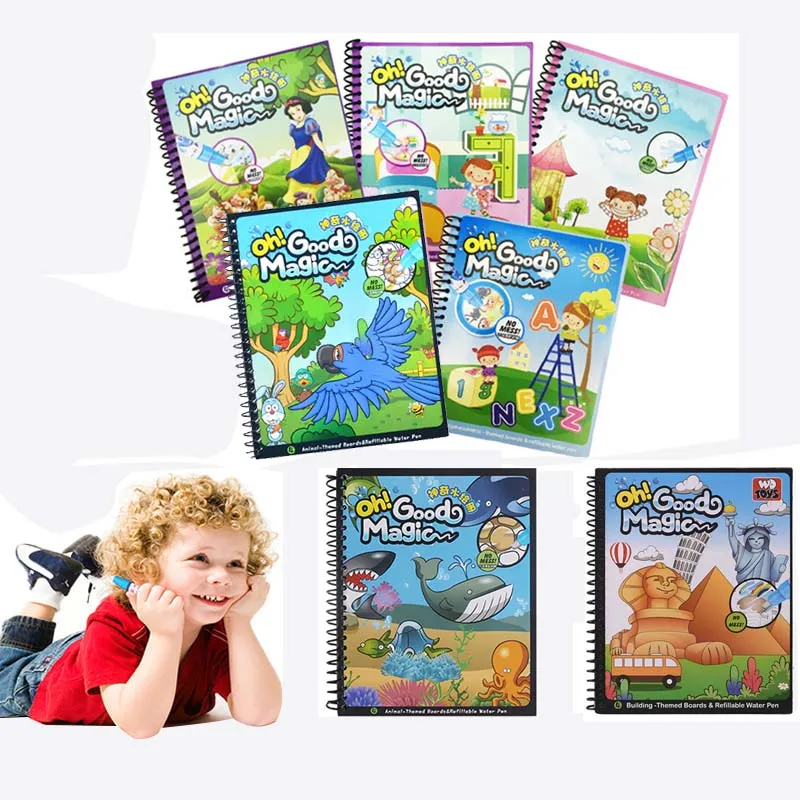 Magic Reusable Kids Water Drawing Book  Children Books Paint Magic Water -  Hot Magic - Aliexpress