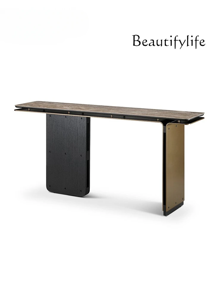 

Small Apartment Italian-Style Light Luxury Wall Console Aisle Corridor Curio Cabinet Hotel Side View