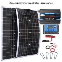 Kit de panneaux solaires 2000 W – Chargeur de batterie 12 V, onduleur 4000 W 110 V/220 V pour système d'alimentation complet pour la maison et l'extérieur 3